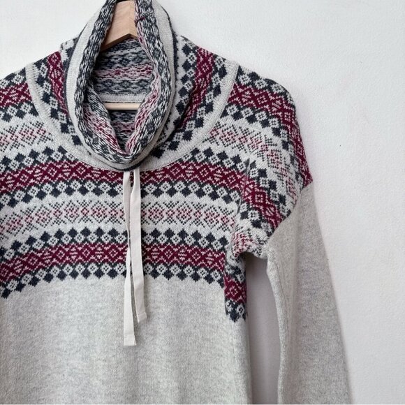 Eddie Bauer Womens Xsmall Fair Isle Nordic Cowl Neck Wool Blend Pullover Sweater - Picture 6 of 13